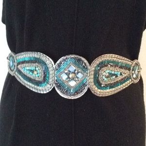 💜💙Chico’s Beaded Leather Chain Belt💙💜